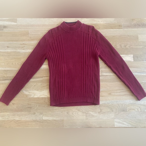 Claiborne Men’s deep red/burgundy crew neck sweater size L - Picture 1 of 9